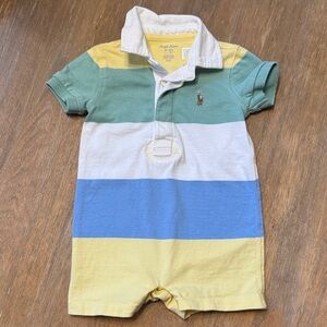 Ralph Lauren Striped Polo Romper 6 months